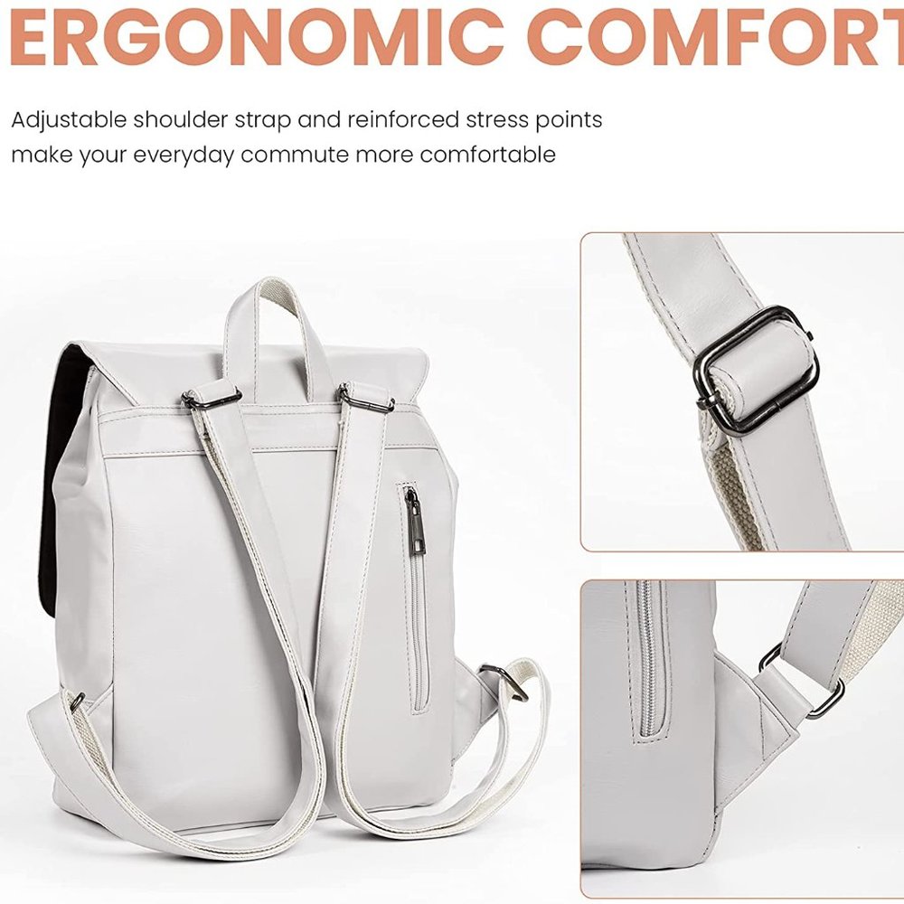 New  VINTAGE LEATHER BACKPACK: - Picture 9 of 14